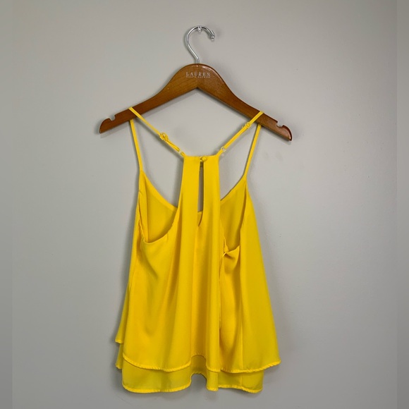 Ambiance Apparel Yellow Chiffon Cami Top Sz S - Picture 3 of 7